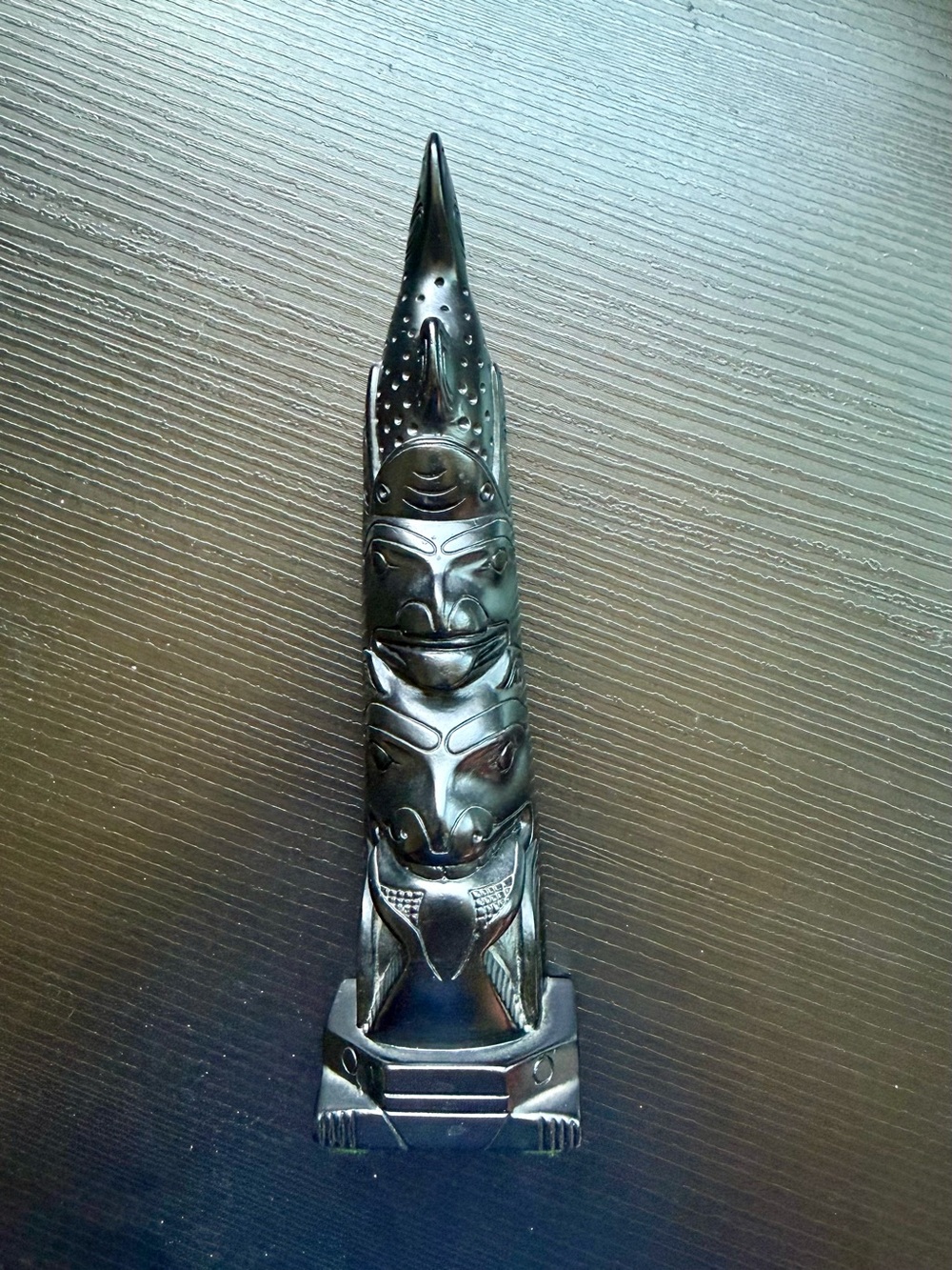 Black Carved Totem Sculpture Accent - Decorative Home Decor